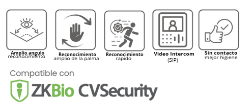 Biometrico Zkteco SPEEDPALM-V5L Acceso Facial + Palmas