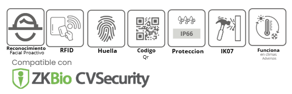 Biométrico Zkteco PROMA-RF Facial IDCARD IP66