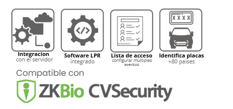Camara IP Tubo ZkTeco BL-852Q38A-LP 2MP Reconocimiento de Placas