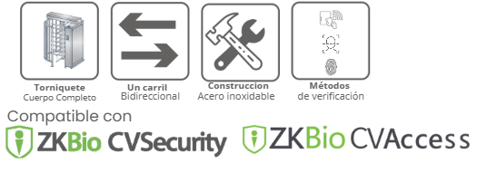 Torniquete Zkteco FHT2300 Cuerpo Completo