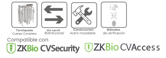 Torniquete Zkteco FHT2300D Doble de Cuerpo Completo