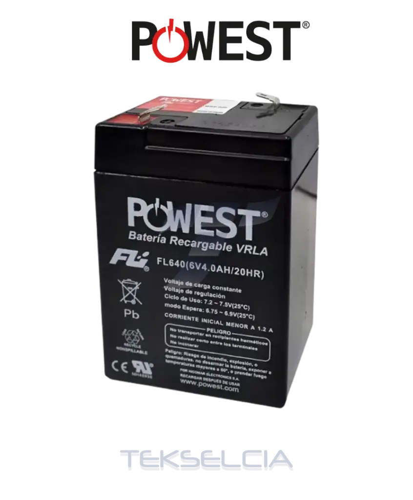 Bateria Recargable Powest FL640GS 6v 4amp