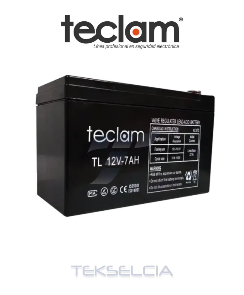 Bateria Recargable Teclam TECHBAT-7A 12Vdc-7Ah