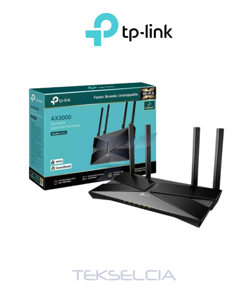 [TP-ARCHER-AX53] Router Wifi 6 Tp-link AX3000 Mbps 4 Puertos Gigabit 4 Antenas