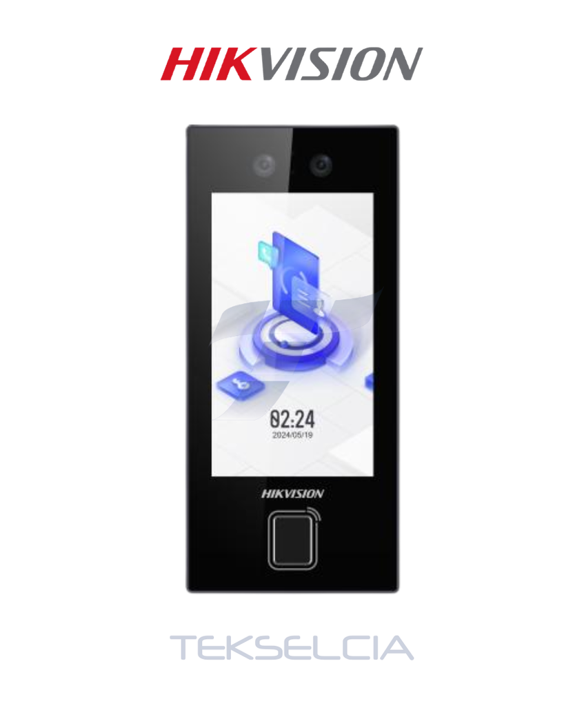 [DS-K1T344MFX-E1] Biometrico Hikvision K1T344MFX-E1 Control de Acceso Facial + Huella