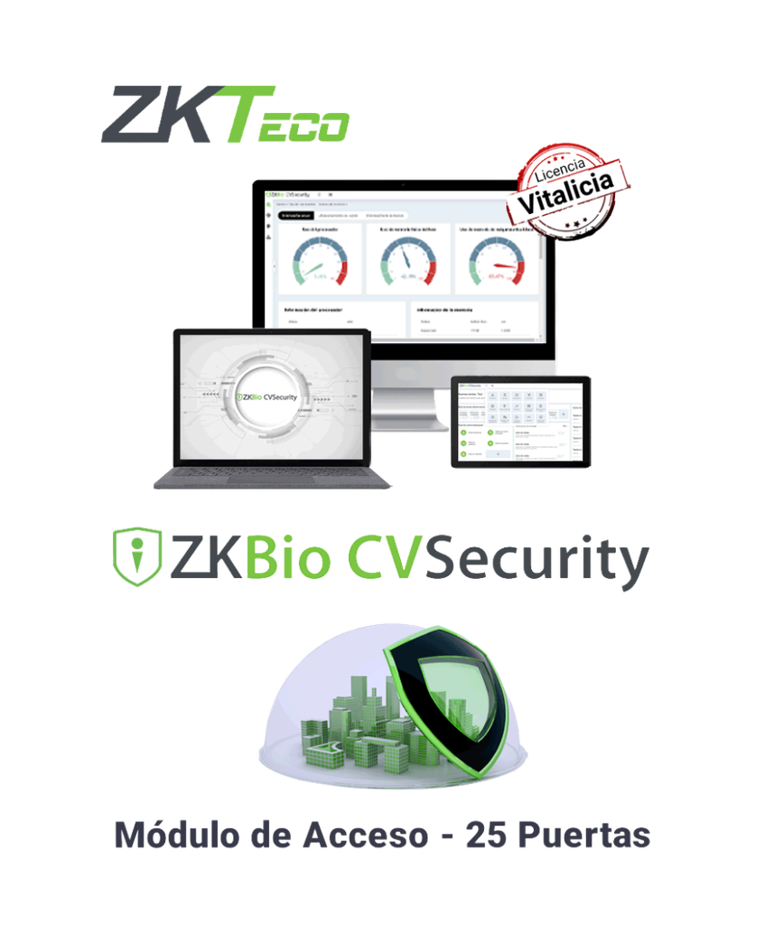Licencia Zkteco BioCVSecurity ZKBIOCVACP25 Control de Acceso 25P