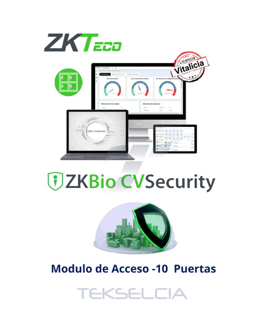 [ZK-SZKBIOCV-AC-P10] Licencia Zkteco BioCVSecurity ZKBIOCVACP10 Control de Acceso 10P