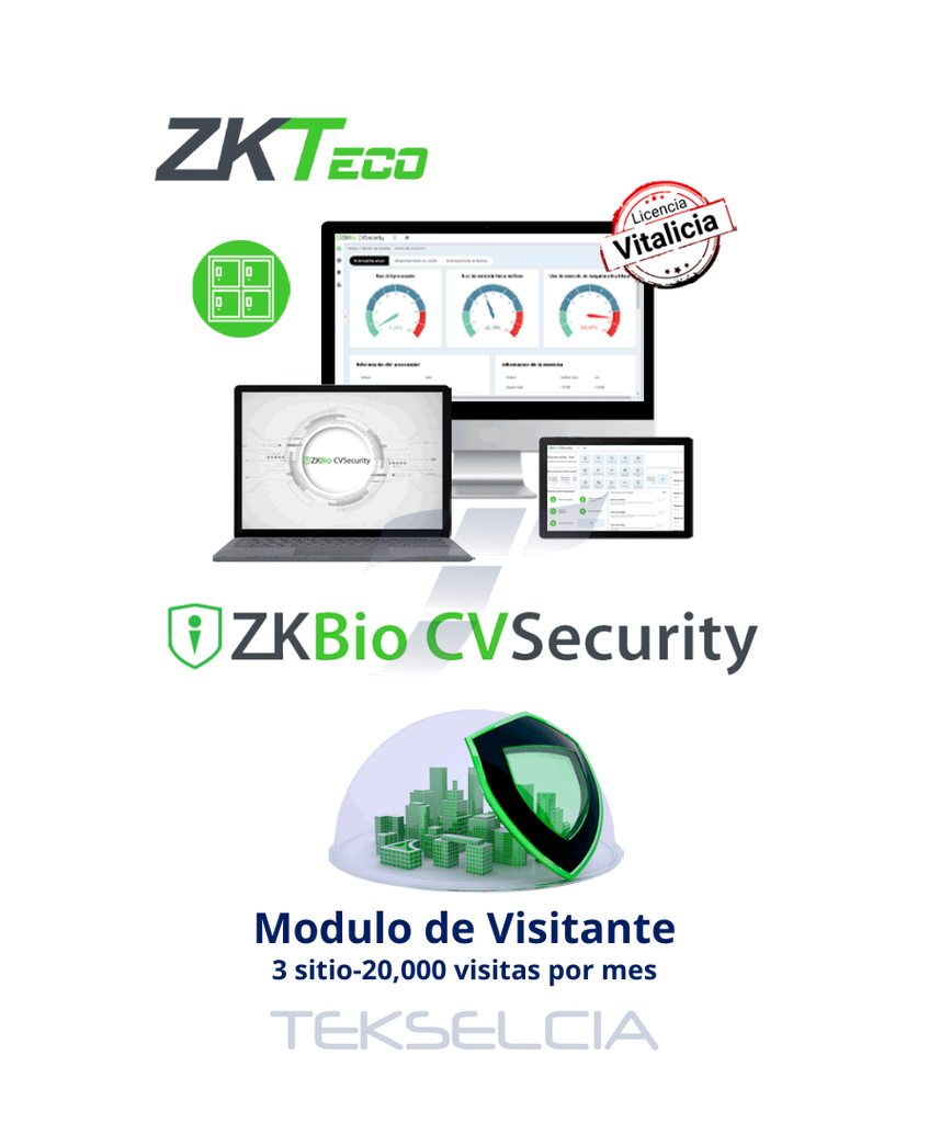 Licencia Zkteco ZKBIOCV-VIS-P3-2W Visitantes 20K