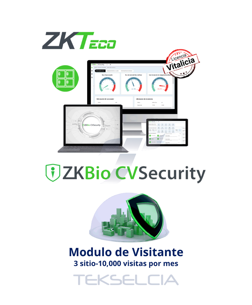 Licencia Zkteco ZKBIOCV-VIS-P3-1W Visitantes 10K 