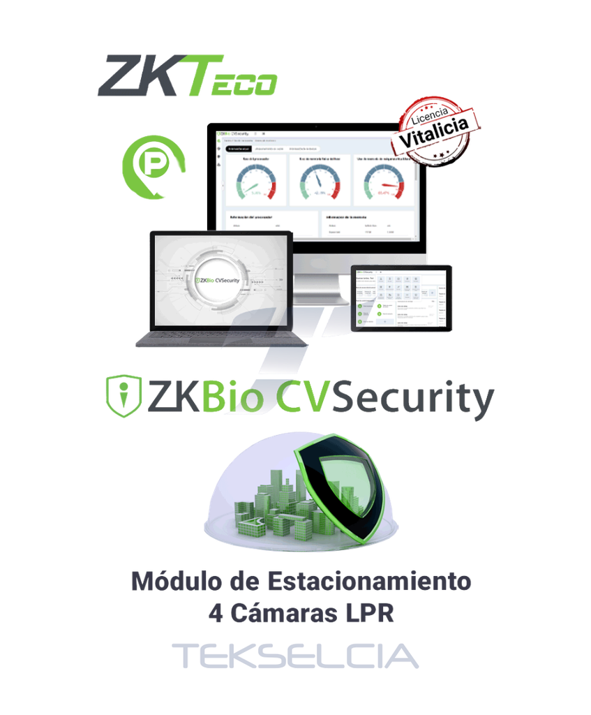 Licencia ZKTECO ZkBioCV-PARK-AC-P4 Modulo de Estacionamiento