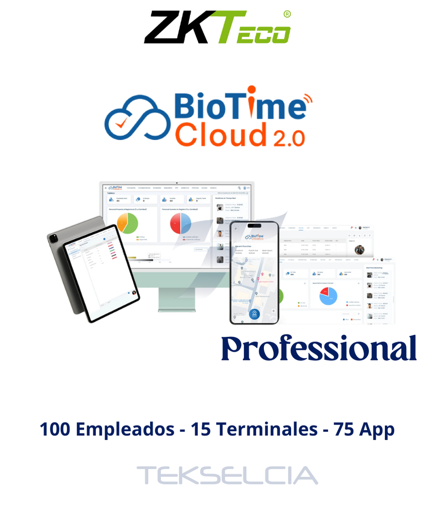 [ZK-SZKBT-CL-PRO] Biotime Cloud Zkteco ZK-SZKBT-CL-PRO- Anual - Profesional