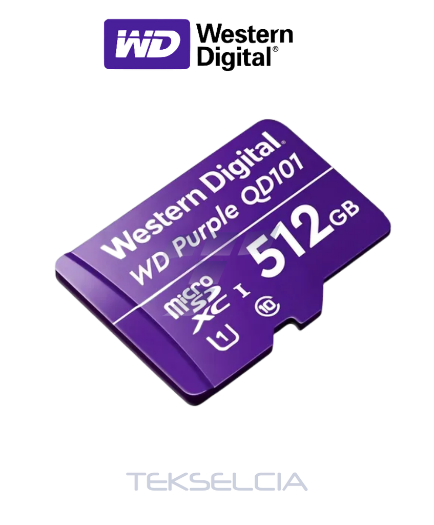 Tarjeta MicroSD 512GB WD Purple HDD-SDWD512GB Especial CCTV