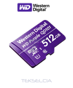 Tarjeta MicroSD 512GB WD Purple HDD-SDWD512GB Especial CCTV