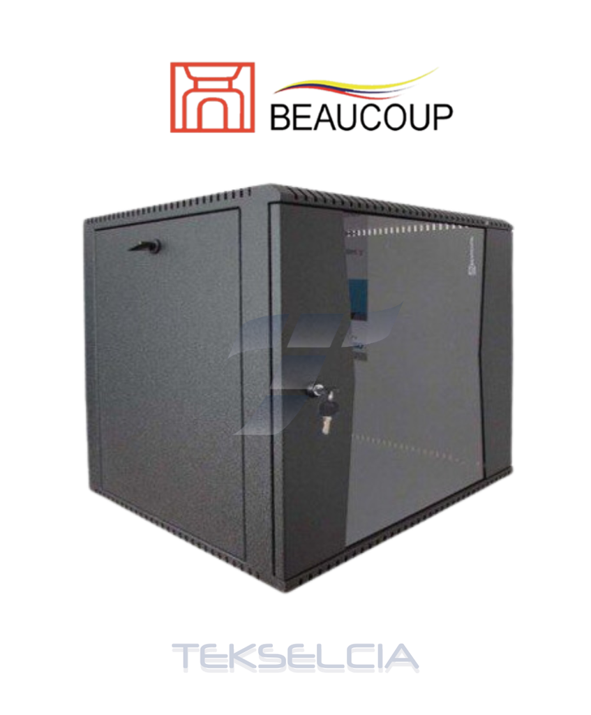 [BE-12-I1072] Gabinete Pared 12UR Puerta de vidrio+ventilador