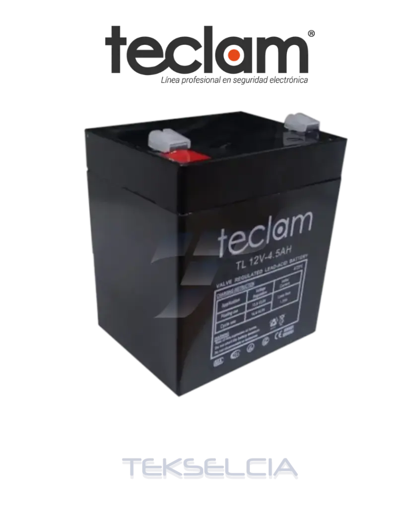 Bateria Recargable Teclam TECHBAT-4.5A 12Vdc-5Ah