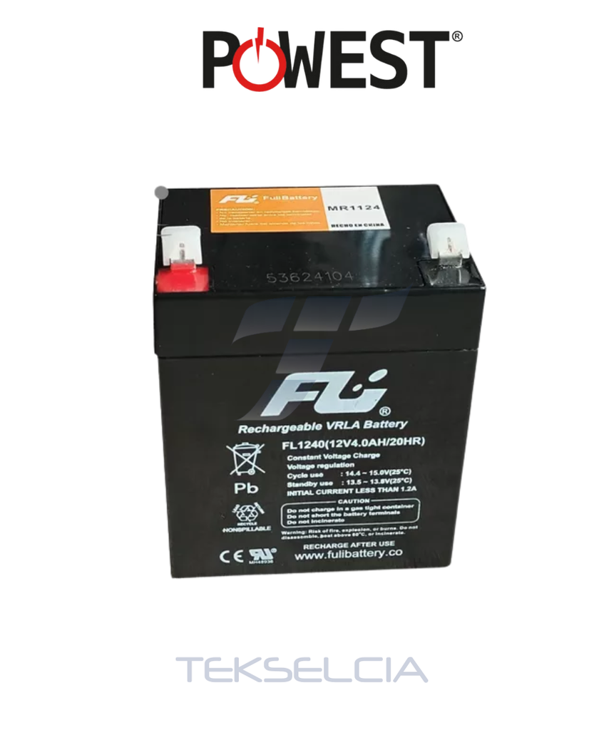 Bateria Recargable Powest FL1240GS 12Vdc-4Ah