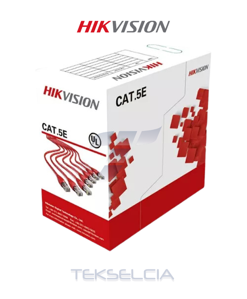 [DS-1LN5EO-UU/E] Cable UTP Hikvision Exterior Cat 5e - Negro / Doble Capucha