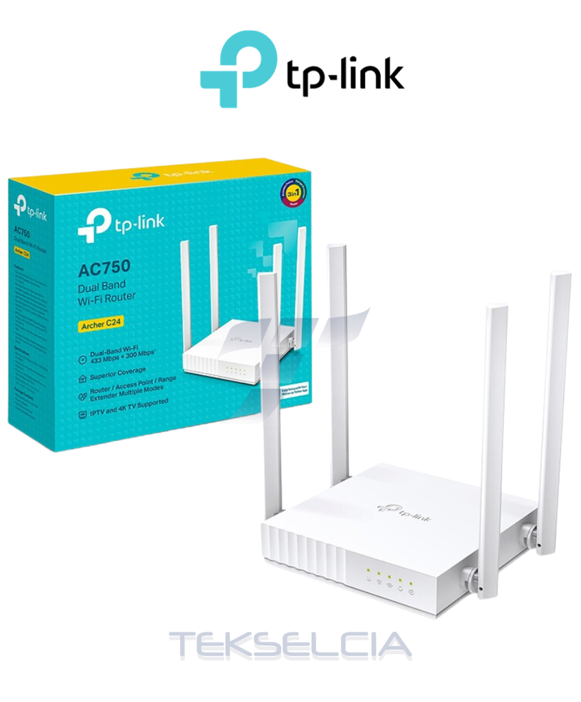 Router 750Mbps Doble Banda 24/5GHZ 4 Ant. 4 Puertos
