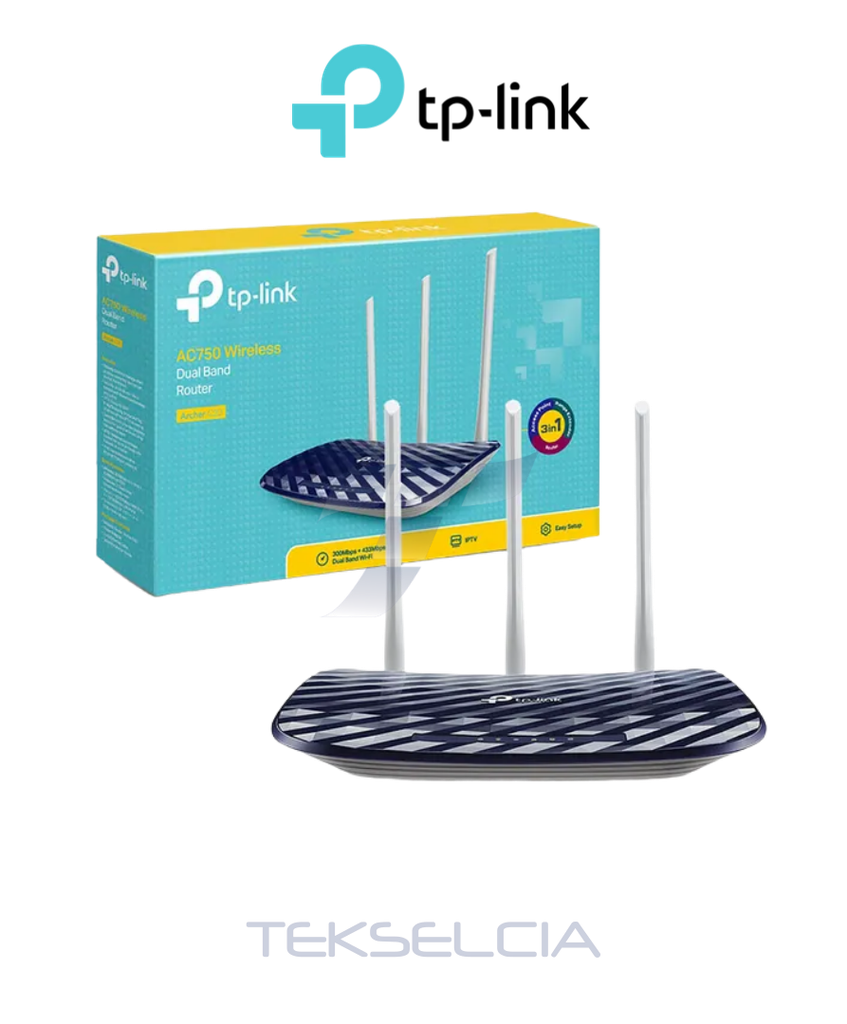 Router Tp-link TP-AC750 750Mbps Doble Banda 24/5GHZ 4 Ant. 4 Puertos