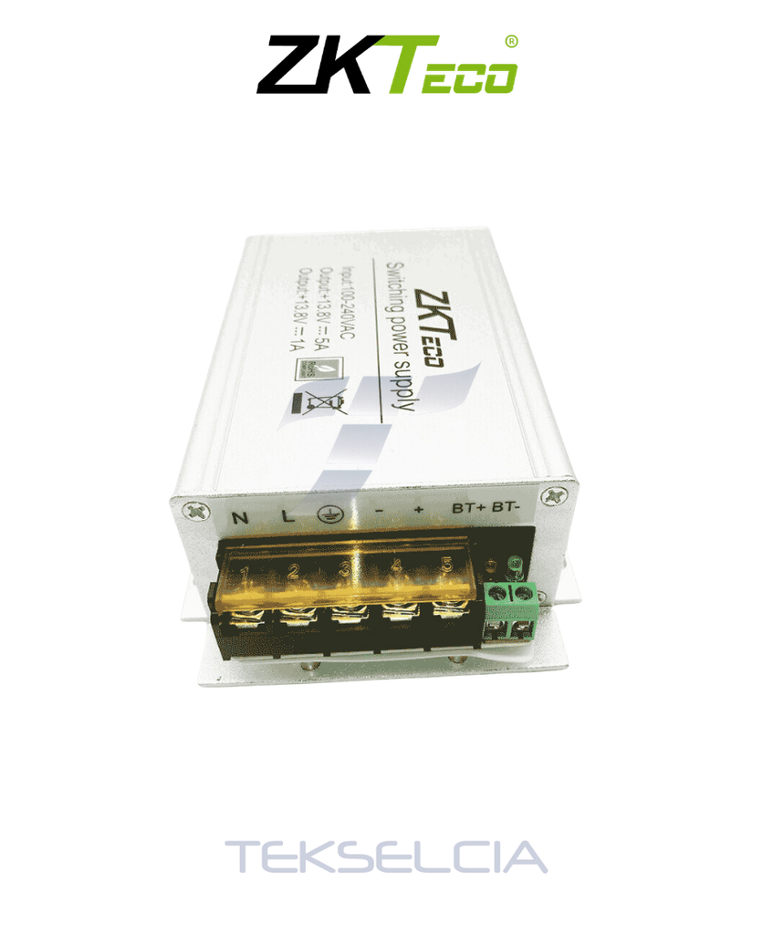 [ZK-TPM005B] Fuente para Control de Acceso Zkteco ZK-TPM005B 12Vdc 5A+1A Continuos