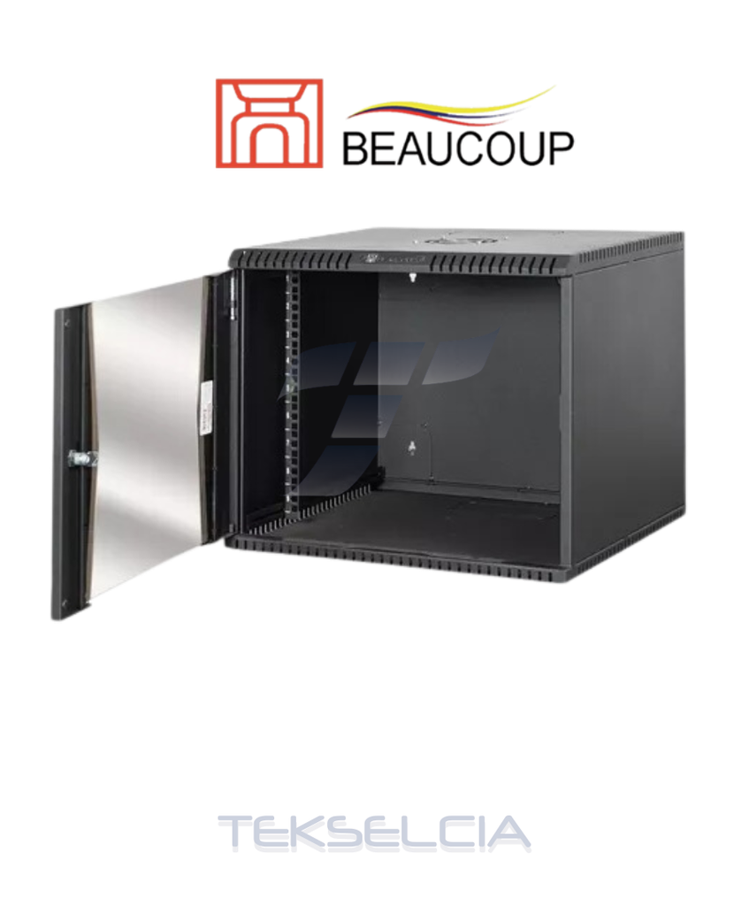 [BE-09-I1071] Gabinete Pared 9UR Puerta de Vidrio+ventilador