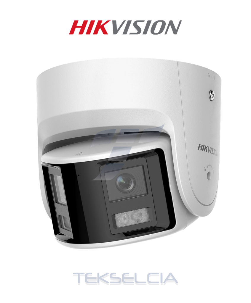 [DS-2CD2347G2P-LSU/SL] Camara Domo 4MP Colorvu Panoramica 2 Lentes 180° 30M