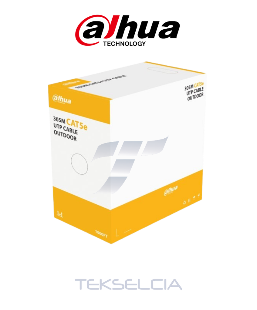 [DH-PFM920-5EUN] Cable UTP Dahua DH-PFM920-5EUN Exterior Cat 5e 100% Cobre - Negro