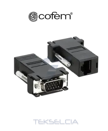 [DB15-RJ45-VGA-UTP] Convertidor DE RJ45 /RJ45-HDB15F Via Cable UTP BD15