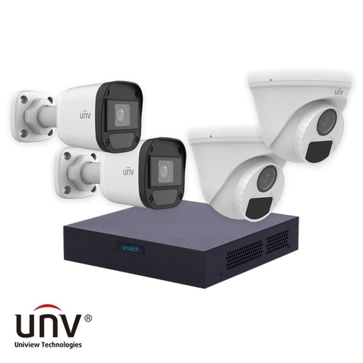 [UNV-K4CAM2MP] Kit UNV 4 Color Hunter 2MP + Audio