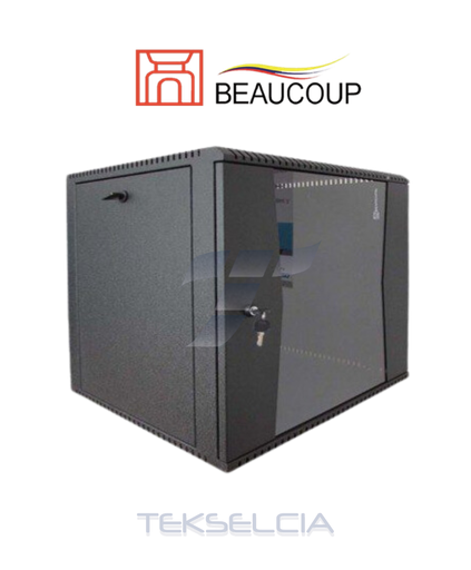[BE-12-I1072] Gabinete Pared 12UR Puerta de vidrio+ventilador