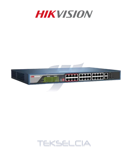 [DS-3E1326P-EI] Switch POE 24 CH 10/100MB + 2 10/100/1000MB + 2 Fibra Gigabite 370W Administrable 
