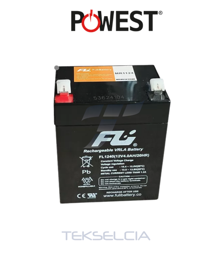 [FL1240GS] Bateria Recargable Powest FL1240GS 12Vdc-4Ah