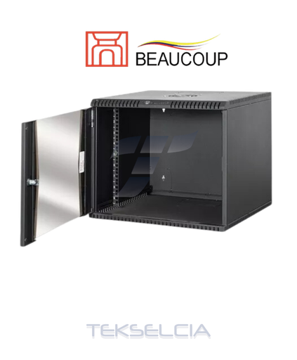[BE-09-I1071] Gabinete Pared 9UR Puerta de Vidrio+ventilador